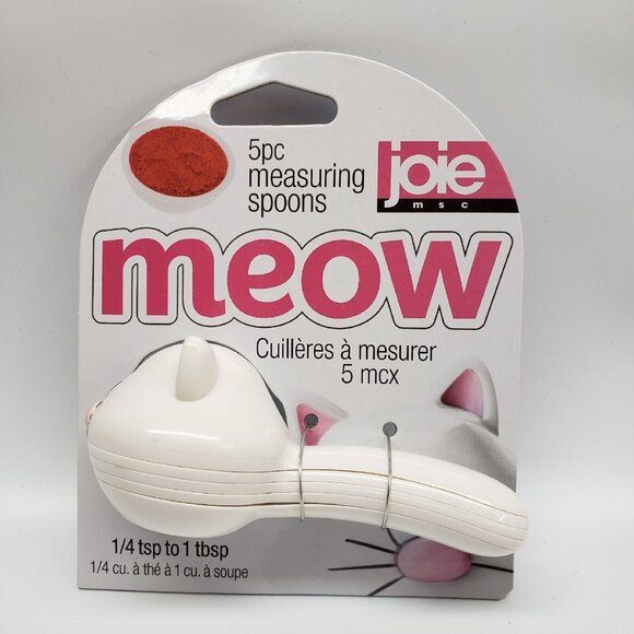 New Joie Cat Measuring Spoon Set Meow 5 Piece White - Picture 2 of 15